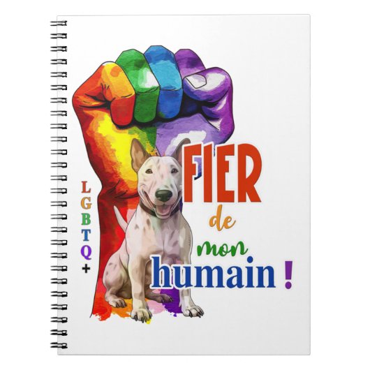 Miniatuur Bullterrier hond Notitieboek (Voorkant)