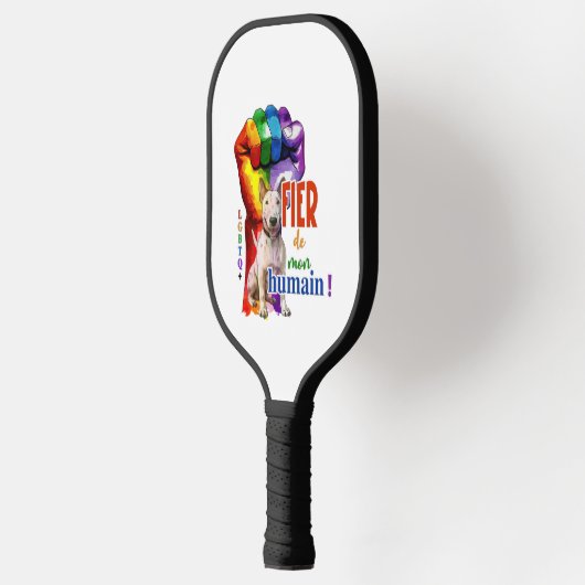 Miniatuur Bullterrier hond Pickleball Paddle (Links)