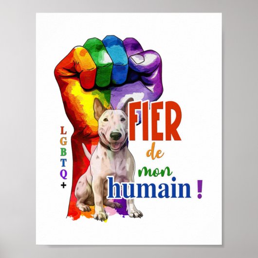 Miniatuur Bullterrier hond Poster (Voorkant)