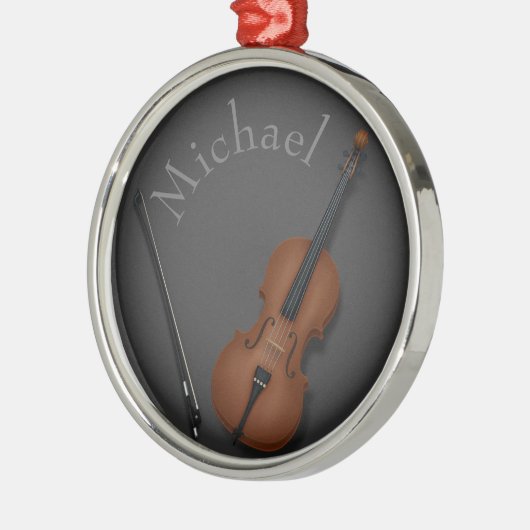 Miniatuur Cello & Bow Inside Persoonlijk Metalen Ornament (Links)