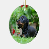 Miniatuur Dachshund 1 met gladde haren Keramisch Ornament (Rechts)