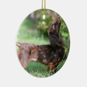 Miniatuur Dachshund 1 met lange vleugels Keramisch Ornament (Rechts)