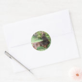 Miniatuur Dachshund 1 met lange vleugels Ronde Sticker (Envelop)