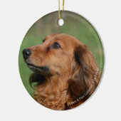 Miniatuur Dachshund 2 met lange vleugels Keramisch Ornament (Links)