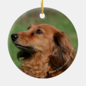 Miniatuur Dachshund 2 met lange vleugels Keramisch Ornament (Achterkant)