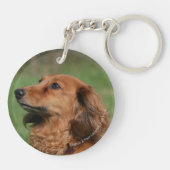 Miniatuur Dachshund 2 met lange vleugels Sleutelhanger (Achterkant)