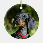 Miniatuur Dachshund 3 met gladde haren Keramisch Ornament (Achterkant)