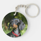 Miniatuur Dachshund 3 met gladde haren Sleutelhanger (Achterkant)