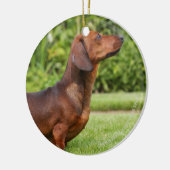 Miniatuur Dachshund met gladde haren Keramisch Ornament (Links)