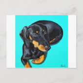 Miniatuur Dachshund Painting - diskette Briefkaart (Voorkant)