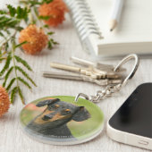Miniatuur Dachshund Puppy met gladde haren kijkt n Sleutelhanger (Voorkant Rechts)