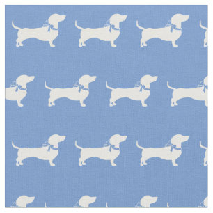 Miniatuur Dachshund Weiner Dog Light Blue Stof