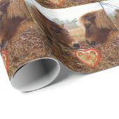 Miniatuur Donkey & Horse Valentijn Heart Cadeaupapier (Rol Hoek)