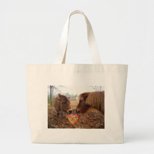 Miniatuur Donkey & Horse Valentijn Heart Grote Tote Bag