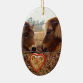 Miniatuur Donkey & Horse Valentijn Heart Keramisch Ornament (Rechts)