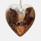 Miniatuur Donkey & Horse Valentijn Heart Keramisch Ornament (Rechts)