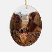 Miniatuur Donkey & Horse Valentijn Heart Keramisch Ornament (Rechts)