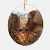 Miniatuur Donkey & Horse Valentijn Heart Keramisch Ornament (Links)