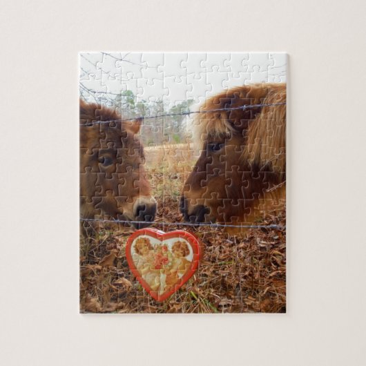 Miniatuur Donkey & Horse Valentijn Heart Legpuzzel (Verticaal)