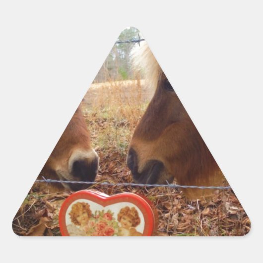 Miniatuur Donkey & Horse Valentijn Heart Sticker (Voorkant)