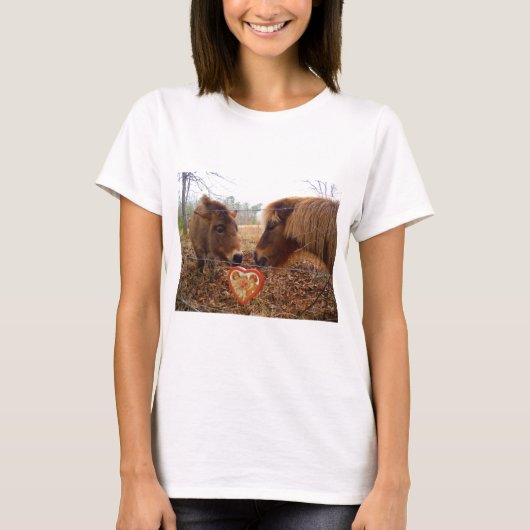 Miniatuur Donkey & Horse Valentijn Heart T-shirt (Voorkant)