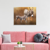 Miniatuur Donkey met Colt Canvas (Insitu (Woonkamer))