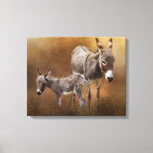 Miniatuur Donkey met Colt Canvas (Voorkant)