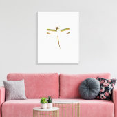 Miniatuur Dragonfly op witte achtergrond Canvas Afdruk (Insitu (Woonkamer))