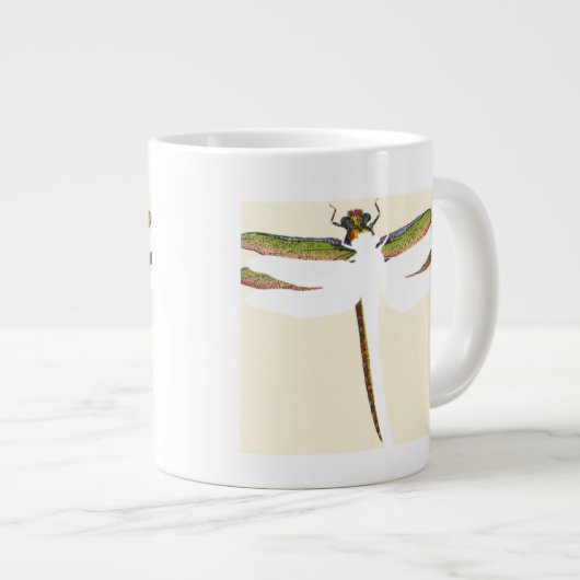 Miniatuur Dragonfly op witte achtergrond Grote Koffiekop (Voorkant rechts)