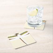 Miniatuur Dragonfly op witte achtergrond Kartonnen Onderzetters (Insitu)
