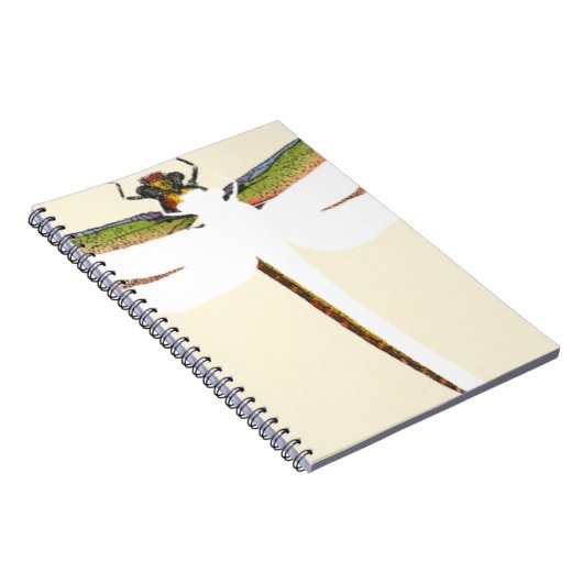 Miniatuur Dragonfly op witte achtergrond Notitieboek (Rechterzijde)