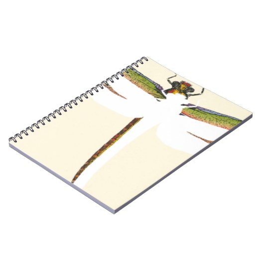 Miniatuur Dragonfly op witte achtergrond Notitieboek (Linkerzijde)
