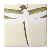 Miniatuur Dragonfly op witte achtergrond Tegeltje (Voorkant)