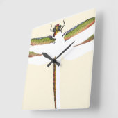 Miniatuur Dragonfly op witte achtergrond Vierkante Klok (Hoek)