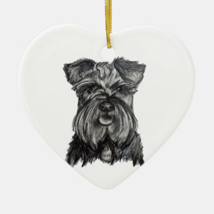 Miniatuur Duitse Schnauzer Keramisch Ornament
