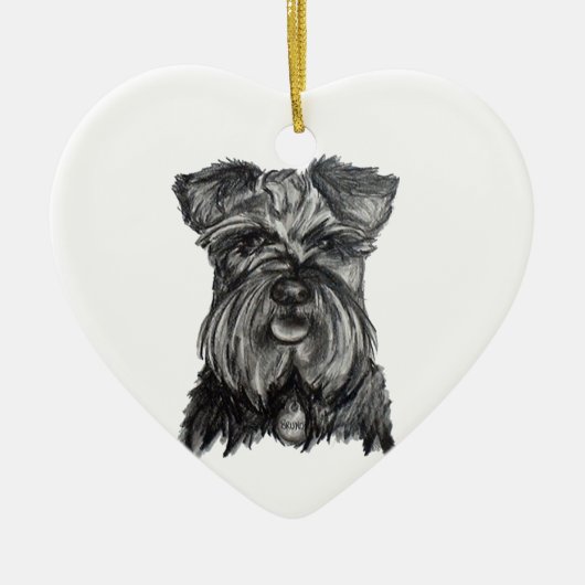 Miniatuur Duitse Schnauzer Keramisch Ornament (Voorkant)