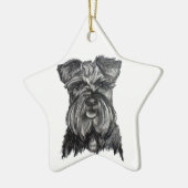 Miniatuur Duitse Schnauzer Keramisch Ornament (Links)