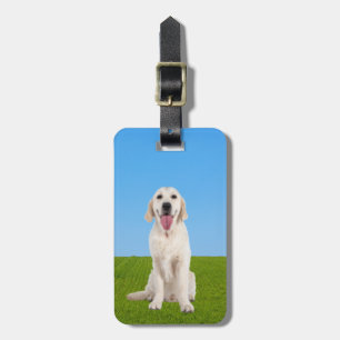 Miniatuur Engelse Crème Golden Retriever Bagagelabel