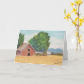 Miniatuur Geplaatste Schuur - het Oude Wenskaart Kaart (Gele Bloem)