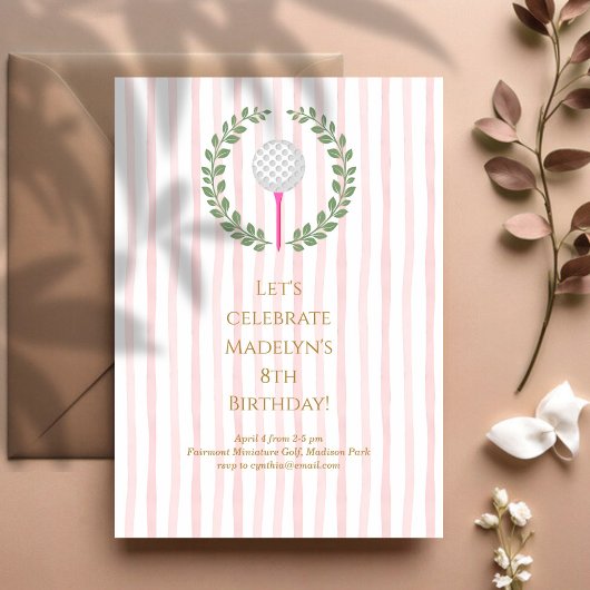 Miniatuur Golf Kinderverjaardagsfeestje Kaart