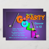 Miniatuur Golf Party Kaart (Voorkant / Achterkant)