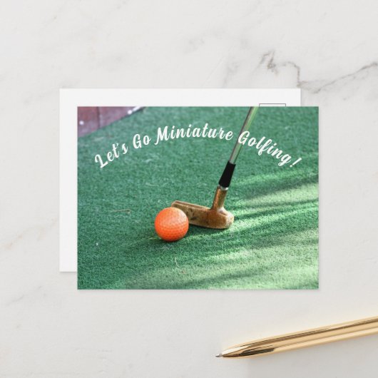 Miniatuur Golfdag Briefkaart (Voorkant / Achterkant in situ)