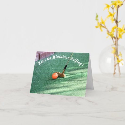 Miniatuur Golfdag Kaart (Gele Bloem)