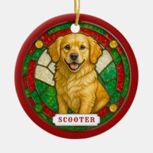 Miniatuur Gouden Retriever Keramische Versiering Keramisch Ornament