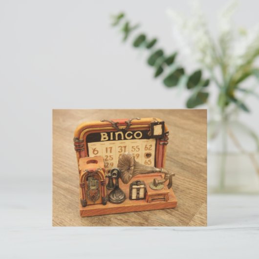 miniatuur  grammofoon briefkaart (Staand voorkant)