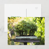 Miniatuur Green Forest Bonsai Pot Pedestal Leaves Briefkaart (Voorkant / Achterkant)