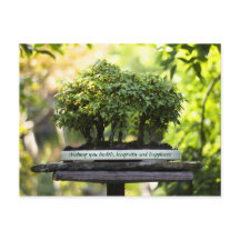 Miniatuur Green Forest Bonsai Pot Pedestal Leaves