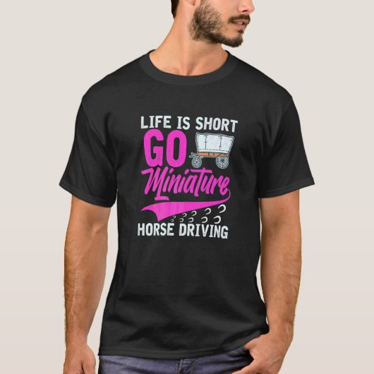 Miniatuur Horse Driving Cart Saddle Wagon Mini Hor T-shirt (Voorkant)