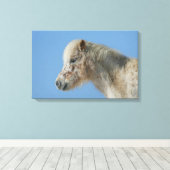 Miniatuur Horse Headshot Canvas Afdruk (Insitu (Houten vloer))