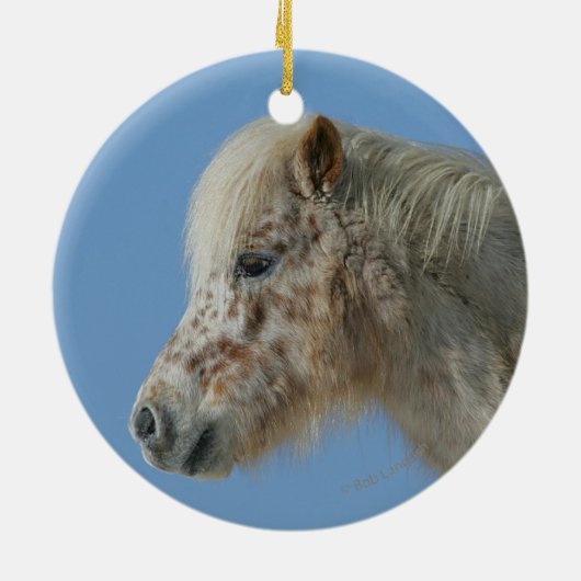 Miniatuur Horse Headshot Keramisch Ornament (Achterkant)